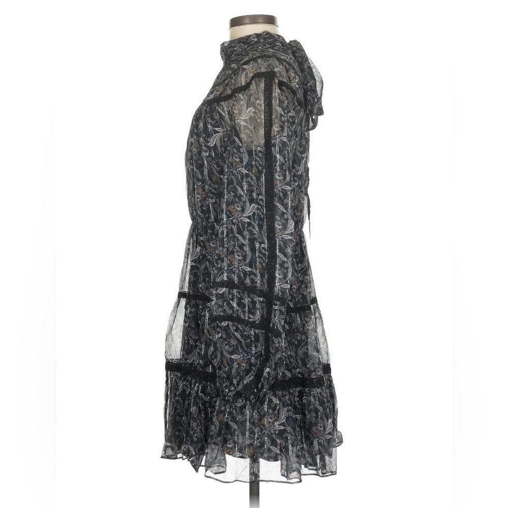 Veronica Beard “Rahla” Black Floral Long Sleeve Mini Dress ~ Sz 2 - Picture 5 of 7